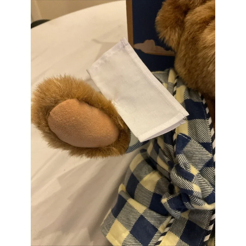 Vintage Vermont Teddy Bear Feel Better Bear  Articulated NIB W/Robe And Slippers